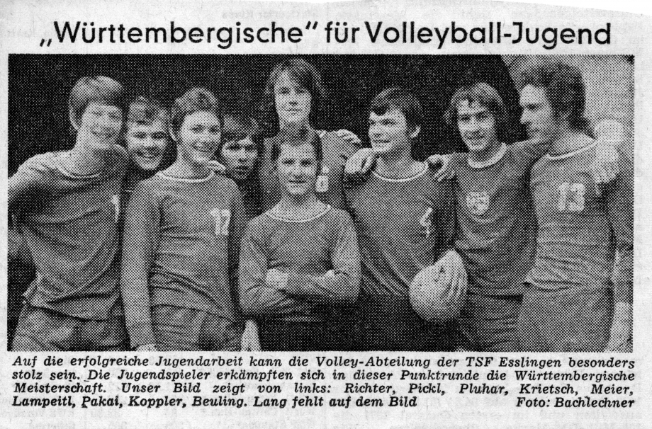 1971 wuerttembergischer meister volleyball